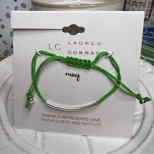 LC Lauren Conrad Women’s May Emerald Green Birthstone Cord Bracelet